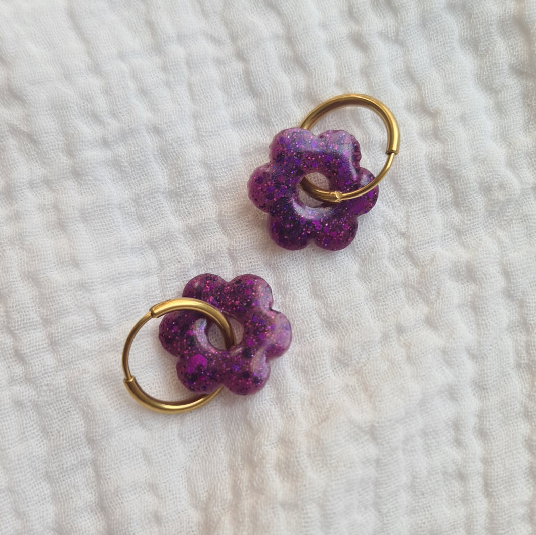 Boucles fleurs | Amethyst sparkle